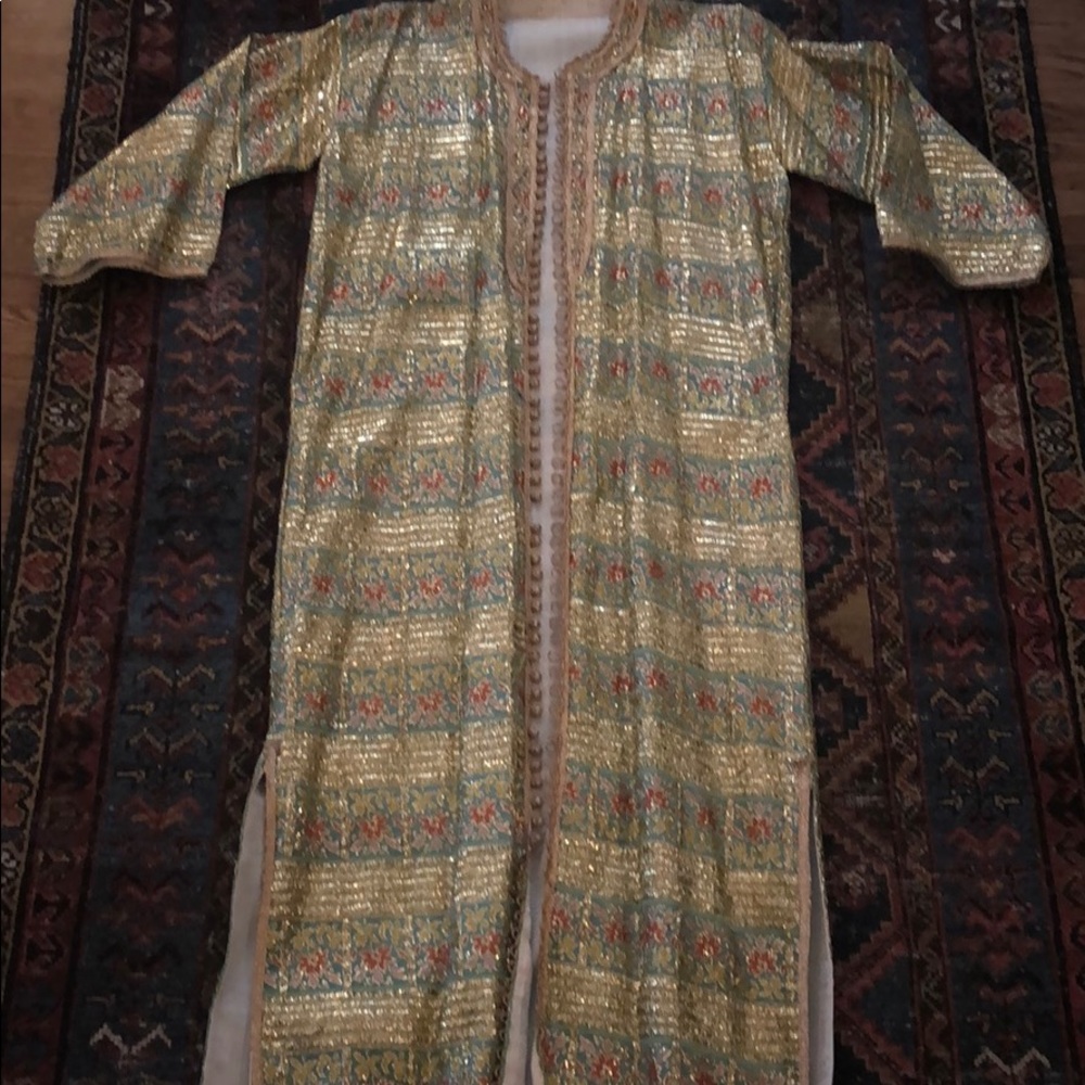 Vintage 50s/60s Style Gold Embroidered Robe Coat